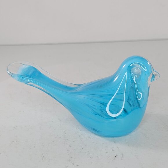 Blue Art Glass Bird Figurine Decorative Accent - Picture 8 of 8